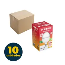 LAMPADA BULBO T ALTA POTENCIA 50W LED BRANCA FRIA 6500K E27 SUPERLED OUROLUX 20 UN