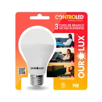 Lâmpada Inteligente Ourolux ControLED 3 Tons de Branco 9W