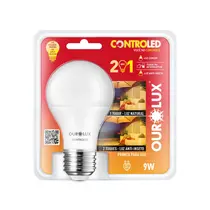 LAMPADA INTELIGENTE CONTROLED 2 EM 1 ANTI INSETO 9W BRANCA MORNA OUROLUX 10 UN
