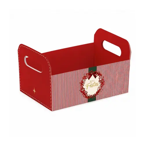 Cesta Caixote M Cromus Natal Berries 22x15x8cm