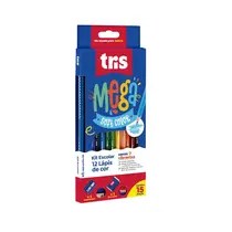 LAPIS COR 12 CORES TRIS MEGA SOFT KIT ESCOLAR 12 EST