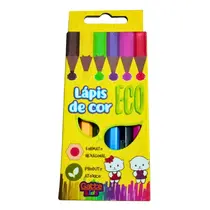 LAPIS COR CURTO 06 CORES GATTE KIDS ECOLOGICO HEXAGONAL 010 UN