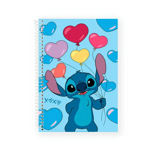 Caderno Universitário Capa Dura 1 matéria Culturama Stitch e Angel Vibes 80 Folhas 27/2