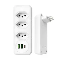 Adaptador de Tomada Benjamin com 3 Entradas + 3 Portas USB (2x USB-A + 1x USB-C) ST 879 Bivolt Automático