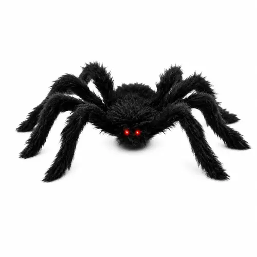 Aranha Preta Decorativa 9cm x 28cm Enfeite de Halloween