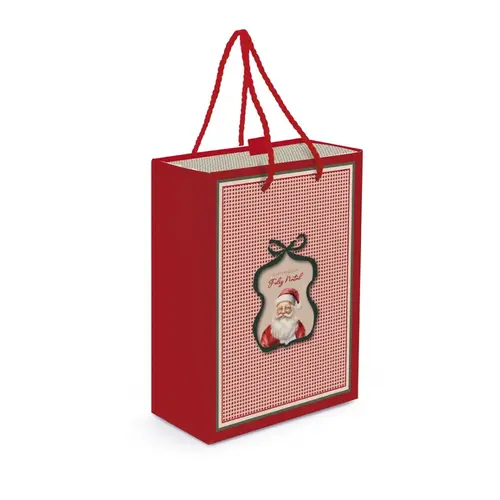 Caixa Presente Luva M com Alça Cromus Charm Natalino 25x18x8cm
