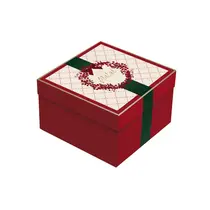 CAIXA PRESENTE QUADRADA M 26CMX26CMX12CM CROMUS NATAL BERRIES 10 UN
