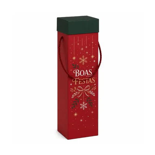 CAIXA PRESENTE BEBIDA 33CMX08CMX08CM CROMUS BOAS FESTAS 10 UN