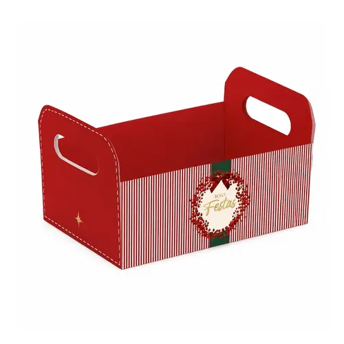 Caixote Papel Cartão Cromus Berries Natal 25x19x10cm