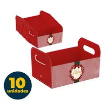 CESTA CAIXOTE G 25CMX19CMX10CM CROMUS NATAL BERRIES 10 UN