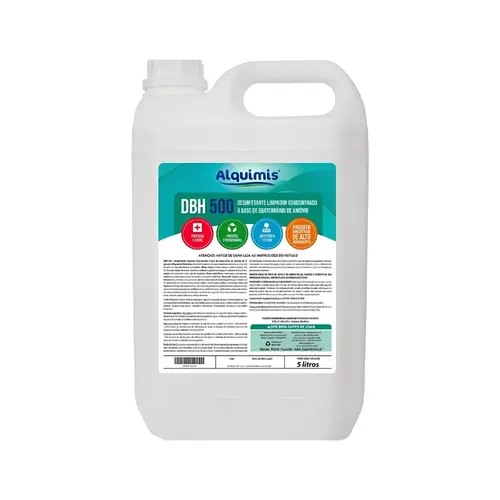 DESINFETANTE BACTERICIDA HOSPITALAR CONCENTRADO DBH500 05L ALQUIMIS 4 UN