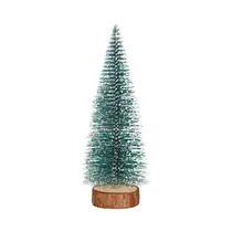 Árvore Natal Zein 20cm Verde Base Madeira com 10 LED