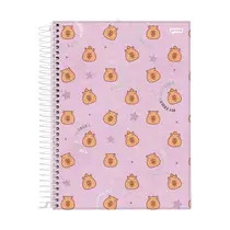 Caderno Universitário Espiral Capa Dura 1 matéria Jandaia Capivara Capyvibes 80 Folhas 27/2