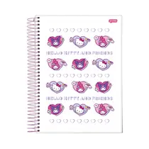 Caderno Universitário Espiral Capa Dura Jandaia Hello Kitty and Friends Besties Forever 1 matéria 80 Folhas 27/1