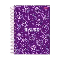 Caderno Universitário Espiral Capa Dura Jandaia Hello Kitty and Friends Besties Forever 1 matéria 80 Folhas 27/2