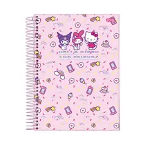 Caderno Universitário Espiral Capa Dura Jandaia Hello Kitty and Friends Besties Forever 1 matéria 80 Folhas 27/3