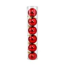Bola Natal Vermelha Lisa 6cm Com 6 Unidades