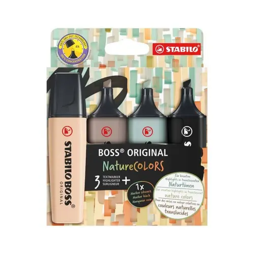 Marca Texto Stabilo Boss NatureColors Estojo 4 Cores 70/4-2-5