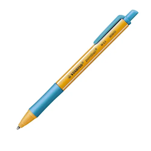 Caneta Esferográfica Stabilo Pointball Azul Turquesa 0,5mm Retrátil 6030/51