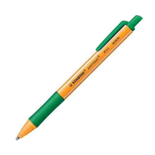 Caneta Esferográfica Stabilo Pointball Verde 0,5mm Retrátil 6030/36