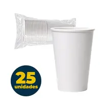 Copo Térmico Papel Copobras 180ml Branco Pacote com 25 Unidades