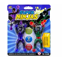 BRINQUEDO BONECO SUPER NINJAS GRUDA NA PAREDE C/ 02UN