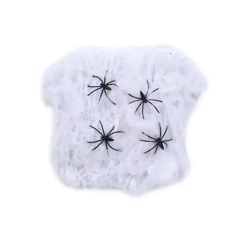 Teia Branca Cromus Halloween com 4 Aranhas 60g