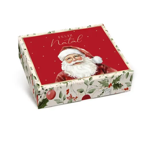 CAIXA PRESENTE RET C/TAMPA E FUNDO G 30CMX6CMX24CM CROMUS NATAL AFETIVO 10 UN