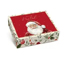 CAIXA PRESENTE RET C/TAMPA E FUNDO G 30CMX6CMX24CM CROMUS NATAL AFETIVO 10 UN