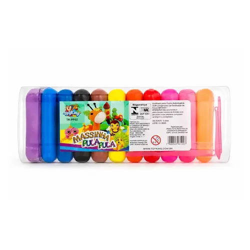 BRINQUEDO MASSINHA PULA PULA 12 CORES
