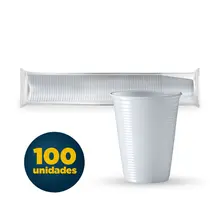 COPO PLASTICO 180 ML BRANCO 100 UN NORM 10 PCT