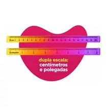 Régua Acrílica Dupla Escala 20cm Tris Holic Sunset