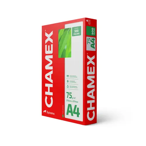 Papel Sulfite Tradicional Qualidade Chamex A4 75g 210mmx297mm 500 Folhas