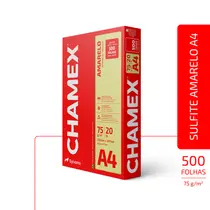 Papel Sulfite para Organização Amarelo Chamex A4 75g 210x297mm 500 Folhas