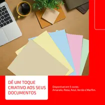 Papel Sulfite para Organização Amarelo Chamex A4 75g 210x297mm 500 Folhas