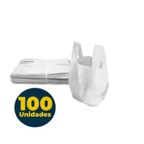 Sacola Plástica Branca 60cm x 75cm 50 Micras com 100 Unidades