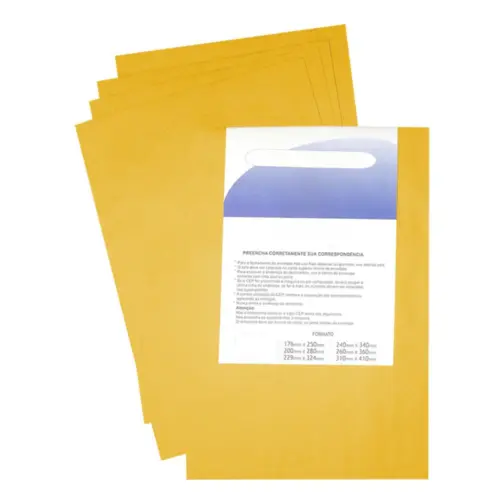 Envelope Saco Ouro 17,6cm X 25cm Blister com 10 Unidades