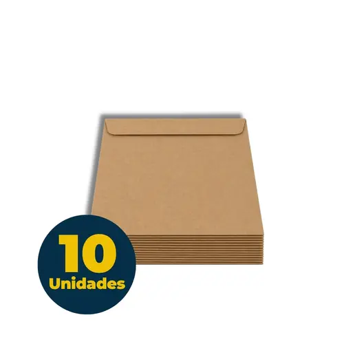 Envelope Saco Kraft 22,9cm X 32,4cm Blister com 10 Unidades