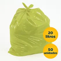 Saco de Lixo Amarelo para Metal 20L 50 Unidades 40cm x 50cm 4 Micras