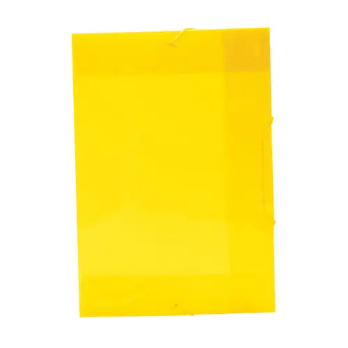 Pasta Aba e Elástico PP Ofício 235mmx335mm Transparente Amarela