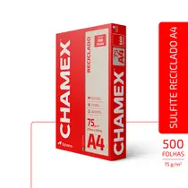 Papel Sulfite Sustentável Reciclado Chamex Eco A4 75g 210x297mm 500 Folhas