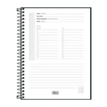Caderno Executivo Universitário Tilibra Organizer 80 Folhas 177x240mm Capa Dura Espiral Pautado