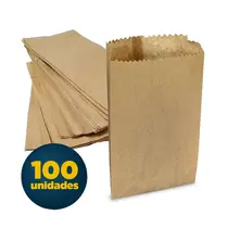 Saco de Papel Kraft 0,5kg 10,5cm x 19cm Sanfona com 100 Unidades