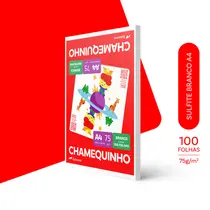 Papel Sulfite Chamequinho Branco A4 75g 210x297mm Uso Escolar Artístico Profissional 100 Folhas