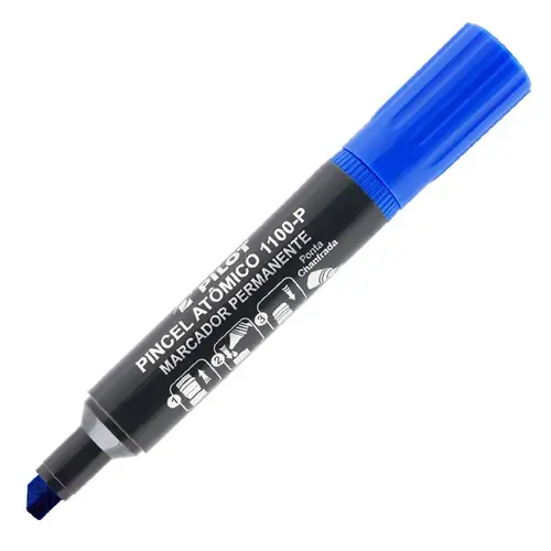 Pincel Marcador Permanente Ponta Chanfrada Pilot Atômico 1100P Azul