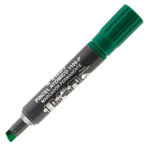 Pincel Marcador Permanente Ponta Chanfrada Pilot Atômico 1100P Verde