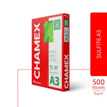 Papel Sulfite Chamex A3 75g 297mm x 420mm Uso Profissional e Escolar 500 Folhas