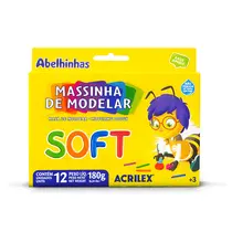 Massa de Modelar Amido 180g 12 Cores Acrilex Soft