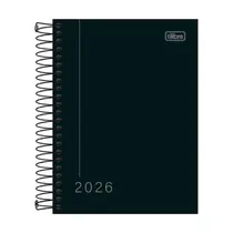 Agenda Espiral 11,7cm x 16,4cm Tilibra Pepper Preta 2026