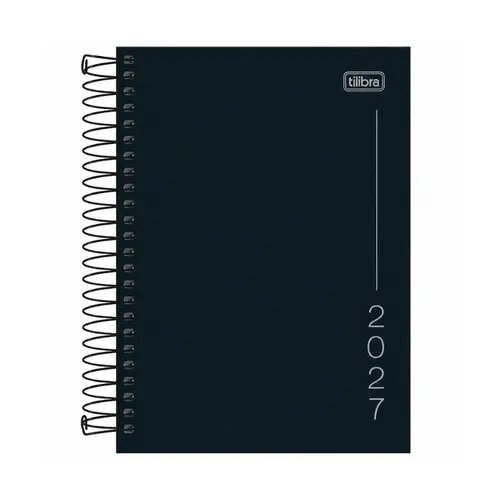 Agenda Espiral 11,7cm x 16,4cm Tilibra Pepper Preta 2027